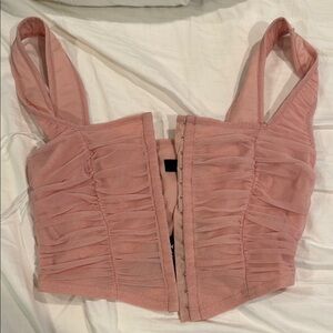 Lulu's Pink Ruched Crop Tank Top